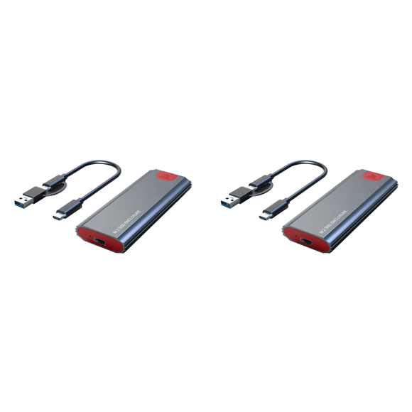 2X M2 SSD Case M.2 to USB 3.1 Gen 2 10Gbps NVMe SSD Enclosure for NVMe PCIE M Key/(B+M)Key SSD Hard Disk,M2 SSD Case OTG