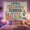thumbnail image 2 of Colorful Classroom Text with Books and Flowers, Playful Illustration Style for Teachers, Educational Wall Art Decor, Back to School Gift, Tapestry Wall Hanging for Classroom and Office, 2 of 7