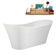 thumbnail image 3 of 67" Streamline B-476-211-WH Soaking Matte White Freestanding Tub and Tray With Internal Drain in Glossy White, 3 of 10