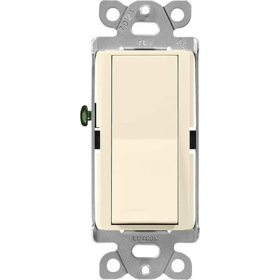 Lutron Claro On/Off Switch, 15-Amp/3-Way, CA-3PS-AL, Almond