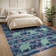 thumbnail image 3 of ODIKA 8'x10' Washable Area Rug Non-Shedding, Easy Care, Turtle Ocean Underwater Tropical Coral Reef Animal Scene Sea Flowing Dynamic for King Size Bedroom Under Bed, Master Suite, 3 of 7