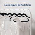 thumbnail image 3 of Ganchos de Terciopelo Premium Serenelife, Ahorradores de Espacio, Resistentes, con Gancho Metálico Giratorio de 360°, para Trajes, Pantalones y Vestidos, Negro, Pack 200, 3 of 7