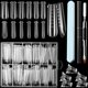 thumbnail image 1 of Juego de 120 Piezas de Formas de Uñas Dobles Formas de Extensión de Moldes de Uñas de Gel Formas de Gel de Uñas de Ataúd para Uñas Acrílicas UV Transparente con Escala de 12 Tamaños y Clips de Uñas, 1 of 8