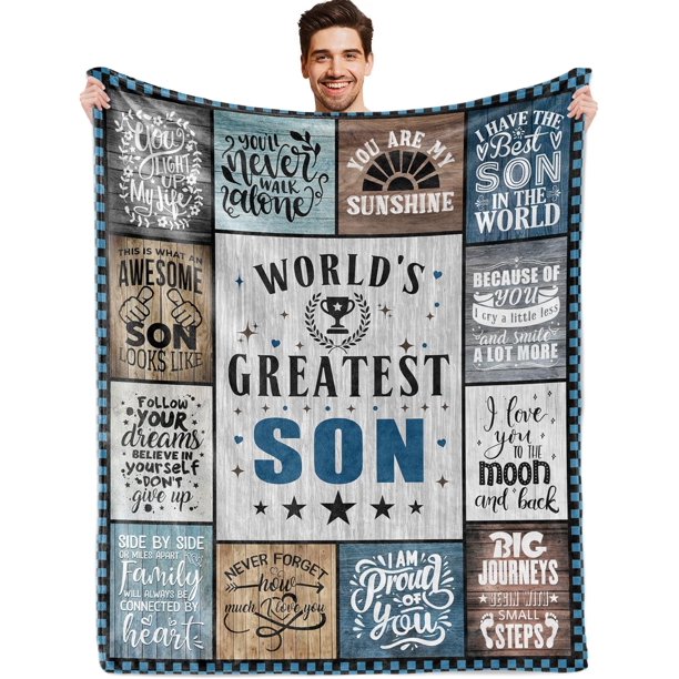 LHSHID Best Son Gifts from Mom Dad to My Son Gifts Birthday Gifts for Son Son Gifts for Christmas Fathers Day Son Blanket 30"x40"