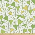 thumbnail image 1 of Botanical Fabric by the Yard, Abstract Illustration of Plantation Curlicue Style Peduncles, Decorative Upholstery Fabric for Sofas and Home Accents, Yellow Apple Green by Ambesonne, 1 of 5