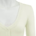 thumbnail image 2 of YEMAK Women's Cropped Bolero 3/4 Sleeve Button Down Cardigan Sweater CO129-IVR-1X, 2 of 11