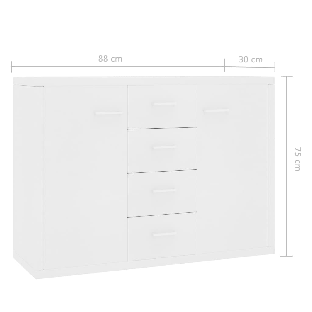 Kepooman Bathroom Cabinet, Modern Buffet Sideboard for Living Room, Storage Cabinet with Two Doors and Four Draws, White Kepooman Bathroom Cabinet, Modern Buffet Sideboard for Living Room, Storage Cabinet with Two Doors and Four Draws, White