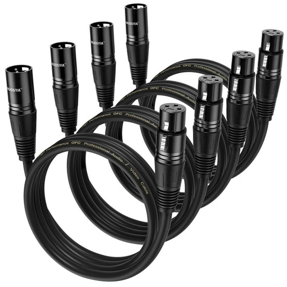 Cable XLR NUOSIYA de 0,9 m, 4 paquetes de micrófonos balanceados macho a hembra