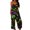 Green, variant on Halloween Jumpsuits for Women Castle Witch Hat Halter Backless Funny Rompers Bat Spiderweb Wide Leg Horror Overalls, 2XL