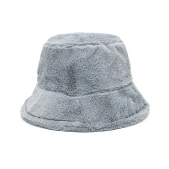 Prolriy Bucket Hats for Woman, Womens Solid Color Winter Thermal Windproof Bucket Fisherman Hat for Women for Girls Bucket Hat Grey M