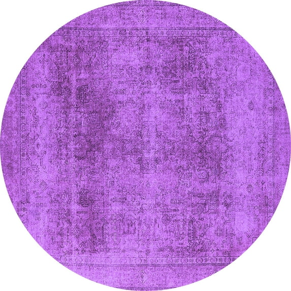 Ahgly Company Indoor Round Oriental Purple Industrial Area Rugs, 8' Round
