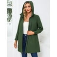 thumbnail image 2 of SWSMCLT Women's Hooded Rain Jackets Waterproof Long Full Zip Coat Rain Coats Outerwear Fall Casual Anoraks Hood Thigh Length Pockets Army Green Large, 2 of 5