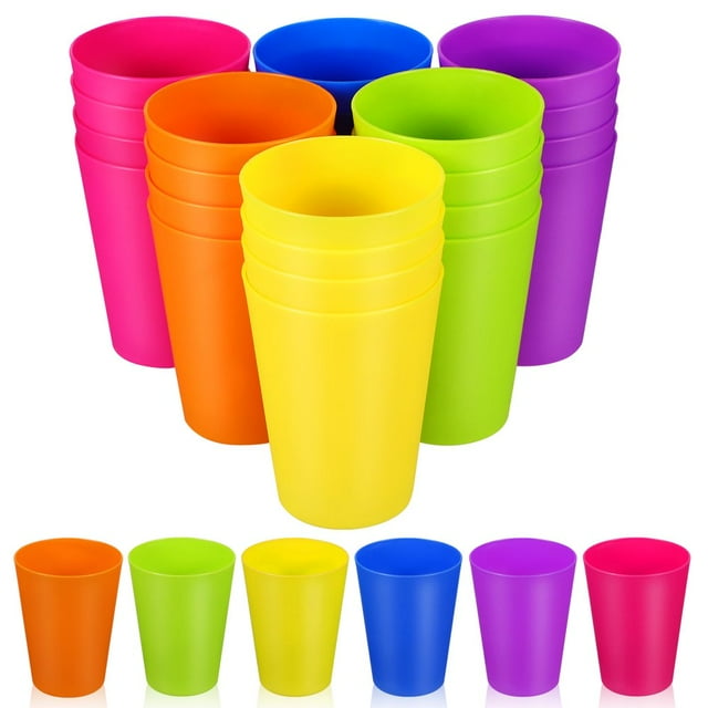 24 Pcs Gobelets en Plastique Réutilisables pour Boire Petits Verres de Stade Ensemble de Verres à Café Fête Verres à Vin