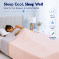 thumbnail image 2 of PYROEPLEEA 90" x 90" Cooling Blanket Queen Size for Hot Sleepers, Lightweight Breathable Soft Blanket for Night Sweats, Bed Sofa Travel, Leaves Pink, 2 of 9