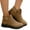 Brown, variant on Women's Slip on Suede Ankle Boots Wide Calf Western Soft Flat Low Heel Booties With Side Zipper