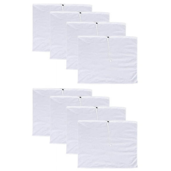 8 Pack Brew Bags -Reusable Mesh Bag for Fruit Cider Grape Wine Drawstring Straining Brew in A Bag 38X42cm