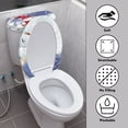 thumbnail image 3 of HELLHERO Christmas Snowman 2 Pieces Toilet Seat Cover Stretch Polyester Fabric, Elastic Edge, Bathroom, 3 of 5