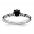 thumbnail image 2 of Auriga Fine Jewelry 925 Sterling Silver Antiqued Black Agate Ring for Women Size 10, 2 of 4
