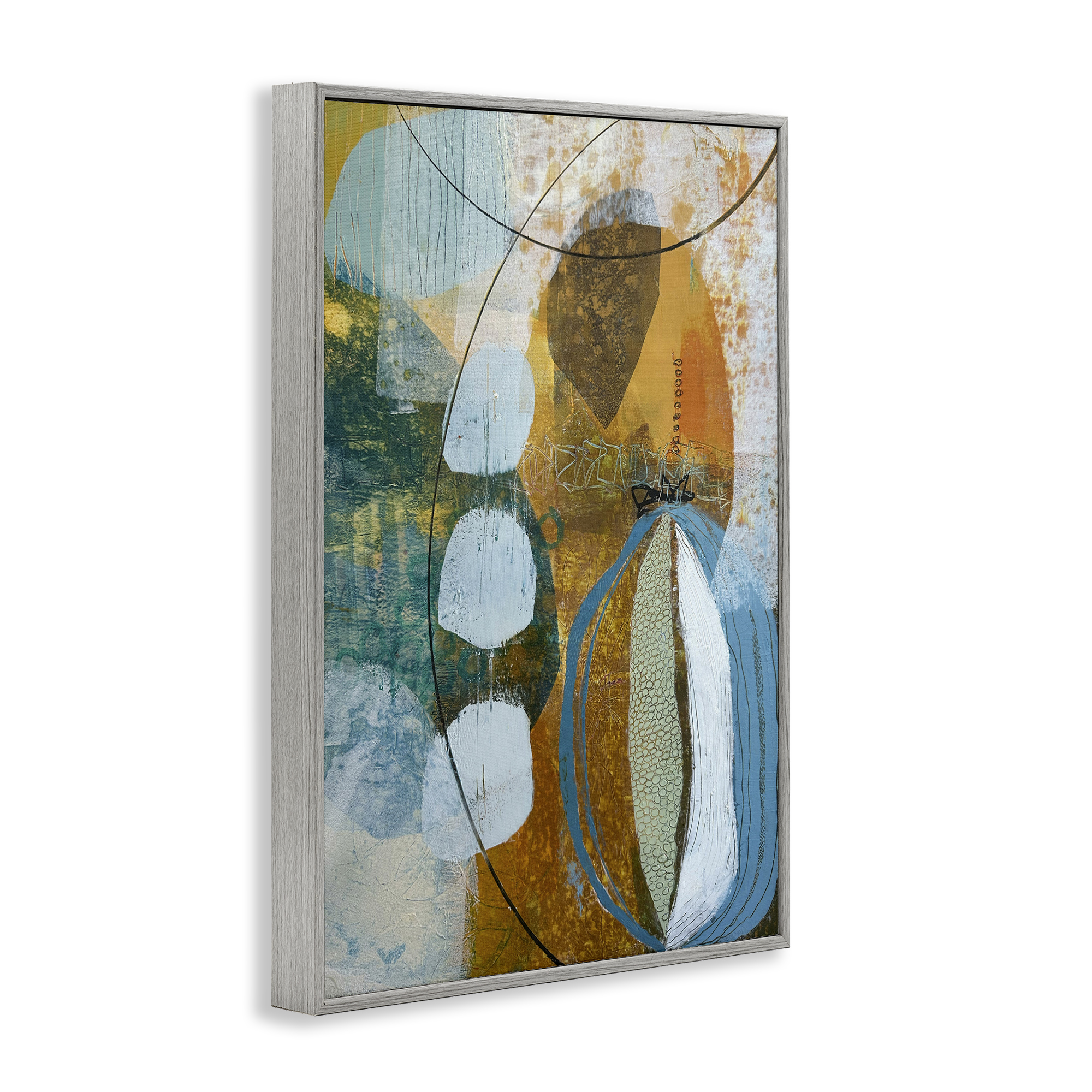 Stupell Industries Expressive Distressed Abstract Abstract Painting Gray Framed Art Print Wall Art, 20 x 30