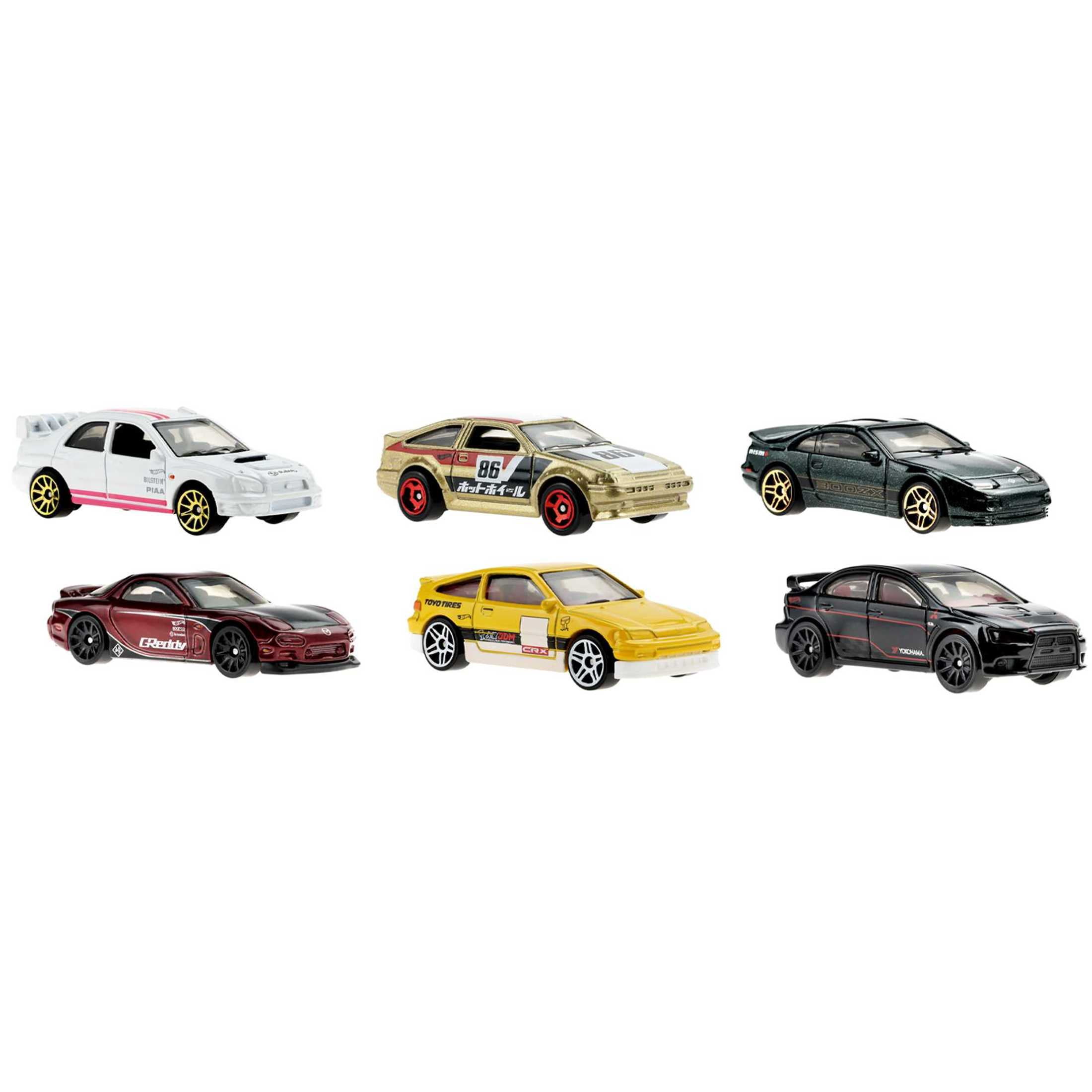 Hot Wheels Japanese Vehicles Themed Multipack of 6 Toy Cars, Gift for Kids & Collectors
