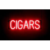 SpellBrite CIGARS LED Sign for Business. 22.3" x 6.3" Red CIGARS Sign Has Neon Sign Look With Energy Efficient LED Light Source. Visible from 500  Feet, 8 Animation Settings.