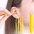thumbnail image 5 of Ear Pick Set 7-Piece, Yellow, 1 Setinnovative Spring Ear Wax Cleaner Tool Set,Stainless Steel Ear Cleansing Tool,Ear Curette Earwax Removal Kit with Storage Box, Easter Mother'S Da Makeup Organizers, 5 of 7