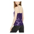 thumbnail image 2 of Leyden Womens Sequined Solid Camisole Top Purple L, 2 of 4