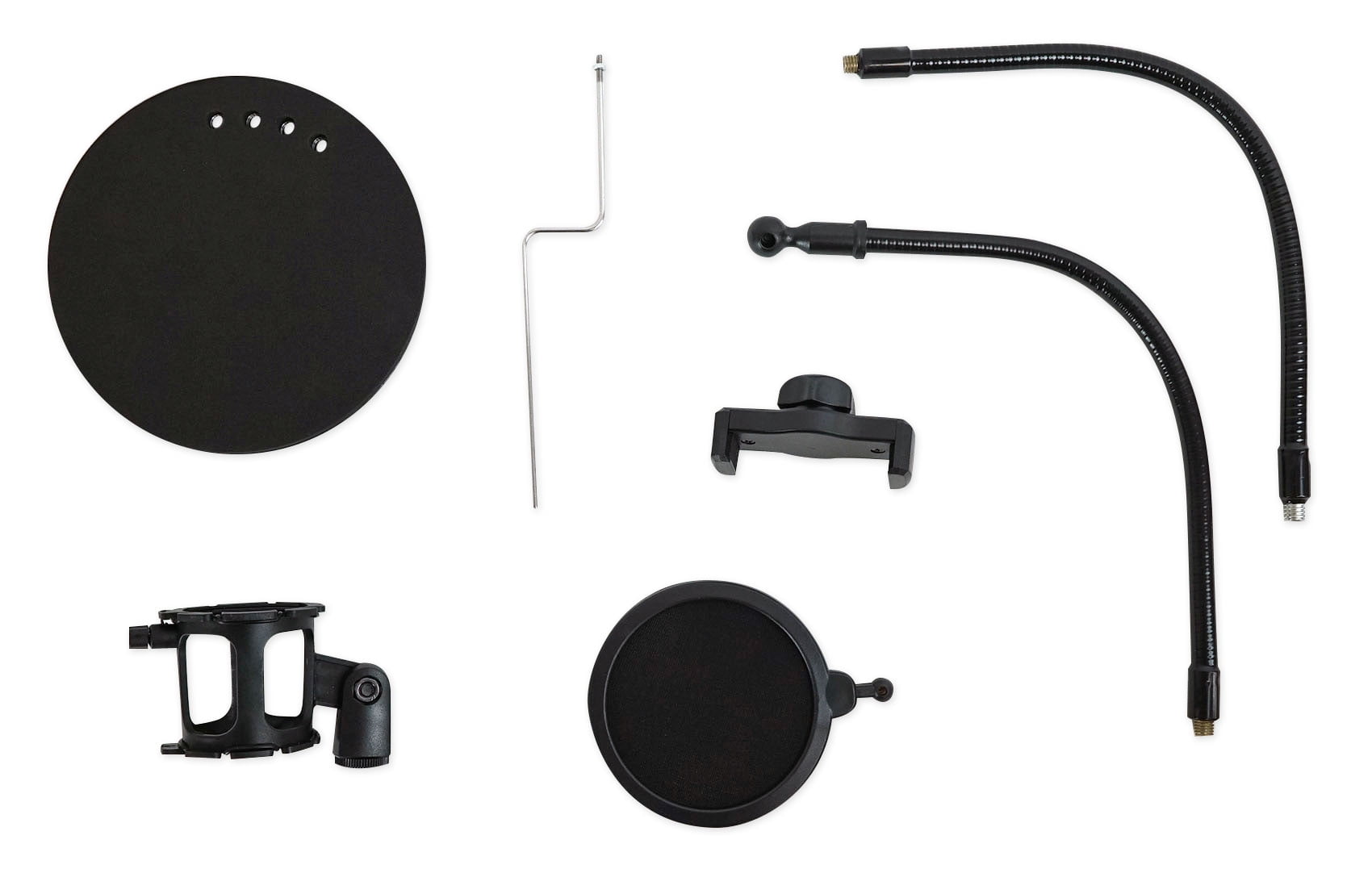Technical Pro Broadcast Podcast Podcasting Desk Stand w/ Phone + Mic Holders