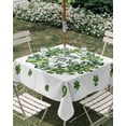 thumbnail image 3 of Square Outdoor Tablecloth with Umbrella Hole St Patrick's Day Outside Table Cloth Waterproof Patio Table Cover Green Lucky Shamrock Wreath Spring Vintage Zipper Tablecloths for Picnic 54x54 Inch, 3 of 8