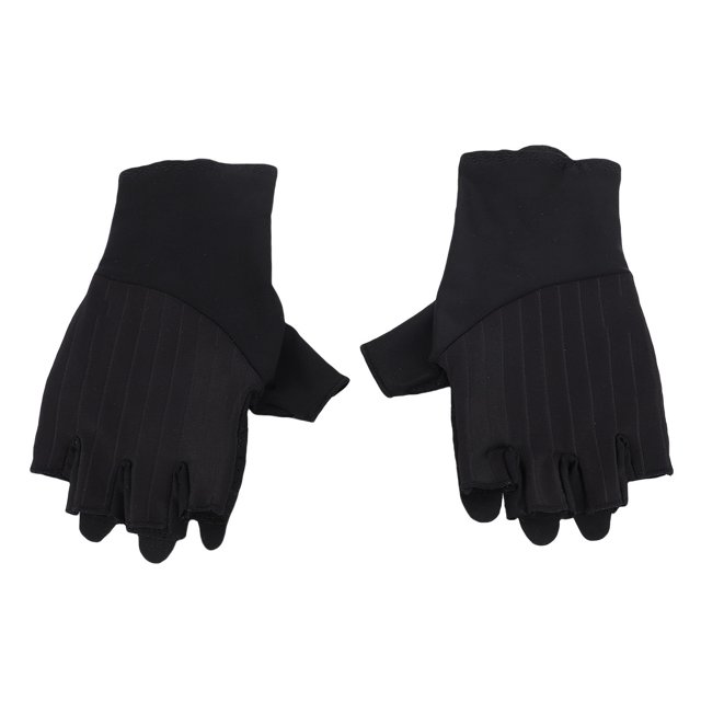 Cycling Gloves Padded Shock Absorption Anti Slip Reflective Half Finger Bike Gloves Sports Workout Black