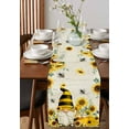 thumbnail image 4 of Gnome Sunflower Honey on Vintage Letter Table Runner-70 Inch Long Eucalyptus Leaves Table Runners Linen Burlap Tablerunner for Kitchen Dining Room Holiday Party, 4 of 9