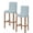 Bluish Green, variant on Purple Moroccan Bar Stool Covers Set of 2, Boho Ethnic Abstract Quatrefoil Motifs Stretch Washable Bar Chair Covers with Backs, Removable Pub Counter Height Chair Cover for Kitchen Dining Room Cafe