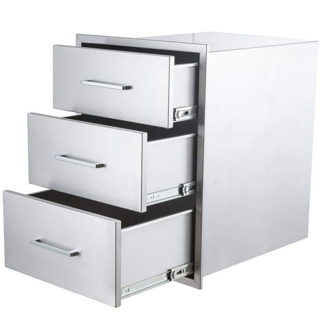 BeesClover Outdoor Kitchen Drawers,Stainless Steel BBQ Drawer,Flush Mount Built-in Drawer Cabinet for Outdoor Kitchen Island & BBQ Islands