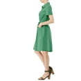 thumbnail image 5 of INSPIRE CHIC Women's Fit and Flare Collar Pocket Elastic Waist Mini Dress XL Green, 5 of 9