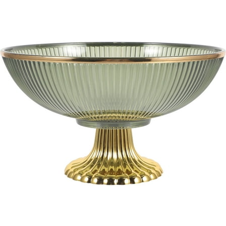 SHINYPASING Large Serving Tray Multifunctional Fruit Tray Gold Edge 1Set