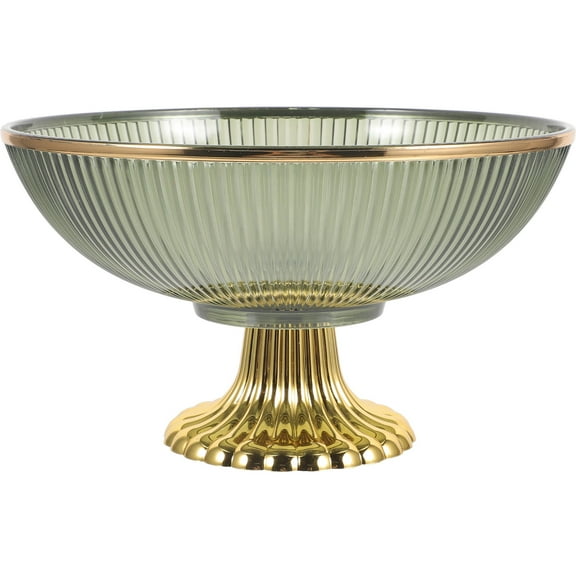 SHINYPASING Large Serving Tray Multifunctional Fruit Tray Gold Edge 1Set