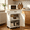 White, variant on Lofka Kitchen Island Cart with Storage on Wheels, Microwave Stand with Spice Rack & Towel Rack, White Rolling Kitchen Cart with Drawer, Adjustable Shelf for Small Kitchen, Dining Room