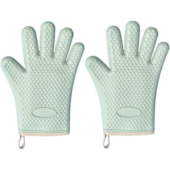Silicone Oven Mitts 550°F Heat Resistant Oven Gloves,Soft Terry Oven Mitt for Kitchen Cooking Baking Grilling Microwave