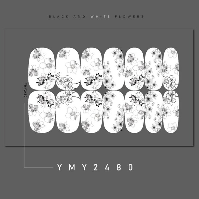 Xihbxyly Pegatinas para Uñas, Diseño Artístico En Blanco y Negro, Autoadhesivas de Fácil Aplicación, Material Duradero para Un Uso Prolongado, Divertidas Uñas de Halloween, para Disfrutar En Reunione