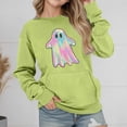 thumbnail image 2 of Gunia Toddler Halloween Ghost Sweatshirt For Boys Girls Oversized Hoodie Casual Long Sleeve Pullover Sweatshirt With Pocket Drop Shoulder Cute Loose Fit Tops Fall Clothes Light Green 4-5 Years, 2 of 4