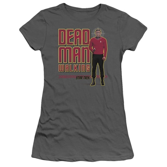 Star Trek Dead Man Walking Junior Women's Sheer T-Shirt Charcoal