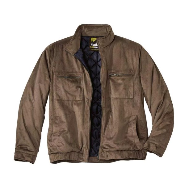 Atlas For Men - Chaqueta de Ante Sintético para Hombre (Topo)