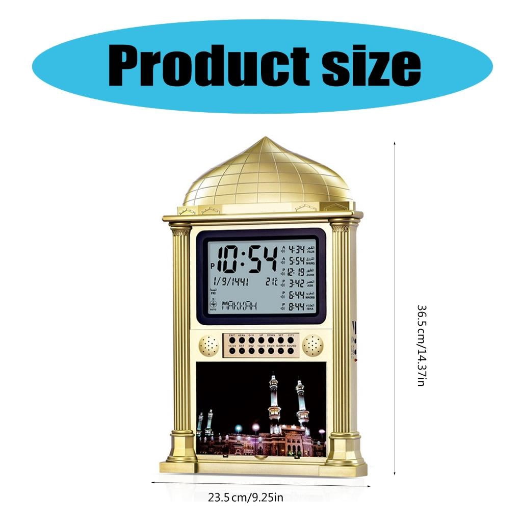 HONCLL HA-4002 Metal Alarm Clock Digital Display Prayer Wall Clock with Build In Memory Chip Support AZAN Time Reminder