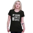 thumbnail image 4 of My Blood Type Coffee Caffeine Addict Womens Fitted Plus Size Graphic Tee Brisco Brands 2X, 4 of 5