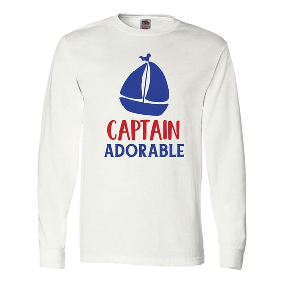 Inktastic Captain Adorable, Sail Boat, Sailing - Red Blue Long Sleeve T-Shirt