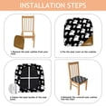 thumbnail image 4 of Black Halloween Ghosts and Skulls Seat Covers for Dining Room Chairs Set Of 6,Stretch Printed Washable Chair Seat Cover with Elastic Ties and Button,Removable Waterproof Couch Cushion Covers, 4 of 6