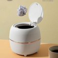 thumbnail image 1 of Mini Desktop Trash Can, Creative Plastic Desktop Trash Can with Button Lid for Home Office, Study, Bedroom, Kitchen (White), 1 of 5