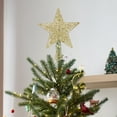 thumbnail image 4 of Hermosa luz de copa de árbol de Navidad con forma de estrella para sala de estar, casa de vacaciones Oro 12cmx15cm, 4 of 6