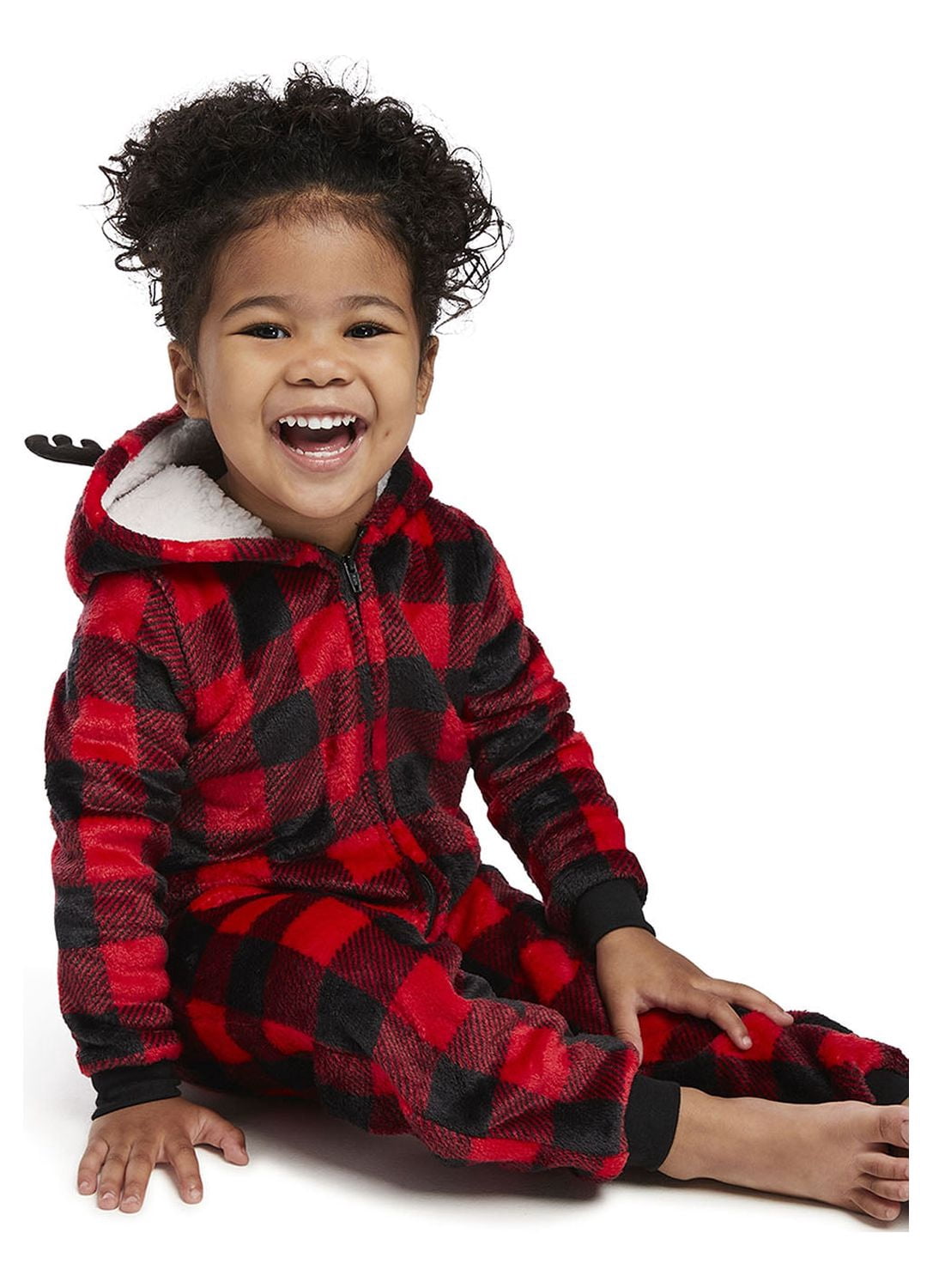 Jolly Jammies Toddler Buffalo Plaid Matching Family Pajamas Union Suit, Sizes 2T-5T
