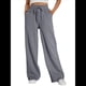 thumbnail image 3 of Pantalones Deportivos de Pierna para Mujer, de Cintura Alta, Holgados, con Cordón y Bolsillos Gris Oscuro S, 3 of 8